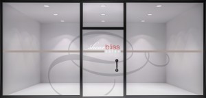 Logo & window design for Shear Bliss Salon.