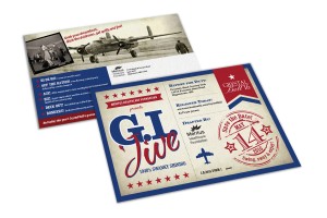 Retro patriotic imagery with "GI Jive" displayed prominently on the front